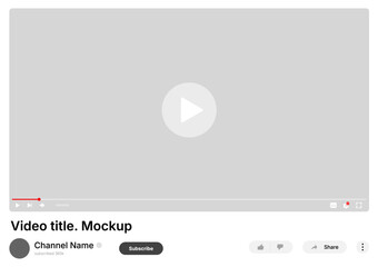video platform mockup. video player mockup. video player screen. vector