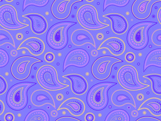 Trend dress and design swatch. Image paisley of elegance intricate. Curled festive to nature abstract.