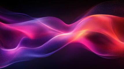 Abstract pink, orange, blue wave, dark background, digital art, website header