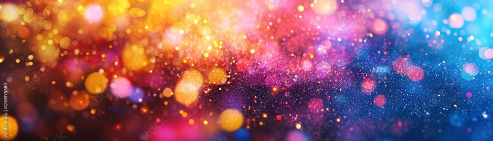 Poster vibrant bokeh lights create colorful abstract background with shimmering effects, perfect for festiv