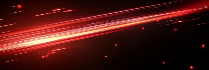 Red Light Streak Across Dark Background