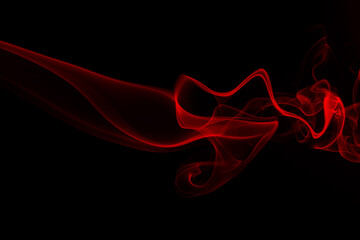 Red smoke abstract on black background. fire design