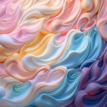 Subtle Soft Pastel Cotton Candy Rainbow Random Color Mixed Colour Ice Cream Gelato Cosmetics Cosmetic Products Makeup Texture 3D Oil Painting Background Screen