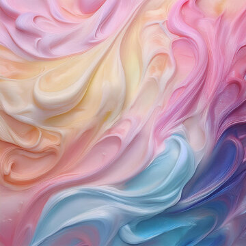 Subtle Soft Pastel Cotton Candy Rainbow Random Color Mixed Colour Ice Cream Gelato Cosmetics Cosmetic Products Makeup Texture 3D Oil Painting Background Screen