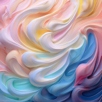 Subtle Soft Pastel Cotton Candy Rainbow Random Color Mixed Colour Ice Cream Gelato Cosmetics Cosmetic Products Makeup Texture 3D Oil Painting Background Screen