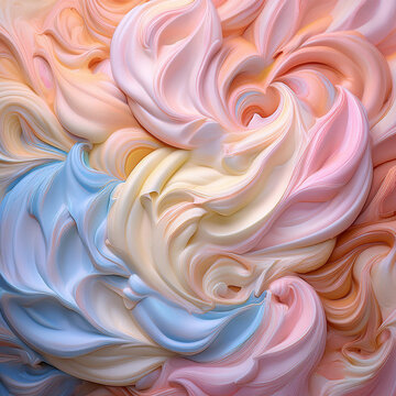 Subtle Soft Pastel Cotton Candy Rainbow Random Color Mixed Colour Ice Cream Gelato Cosmetics Cosmetic Products Makeup Texture 3D Oil Painting Background Screen