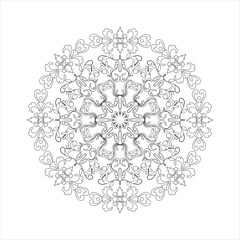  Abstract silhouette line art floral asian decorative mandala design 
