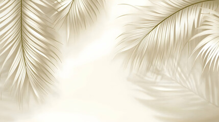 Beige Palm Leaves Elegant Background