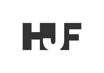 HJF logo design. Initial letter H J F bold font style for tech startups, consulting, corporate branding. Creative company name, headlines typography identity, trendy logotype.