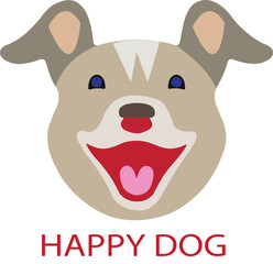 Happy dog logo icon vector .