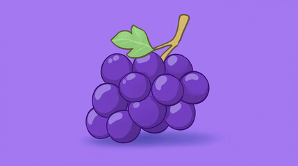Cartoon illustration of a vibrant purple grape bunch