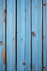 Fototapeta premium a close up of a blue wooden fence with a brown stripe