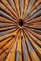 a close up of a wooden structure with a hole in the middle