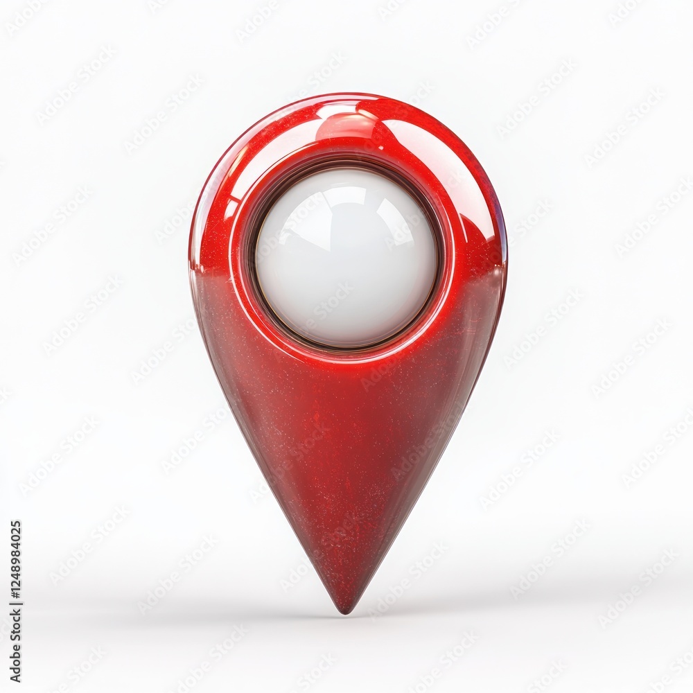 Aufkleber 3d red location pin icon on white background for navigation and mapping