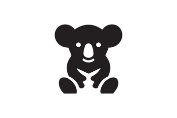 koala black color vector silhouette illustration isolated in white background