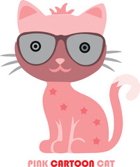cute cartoon cat logo icon vector .