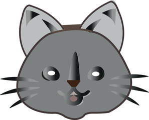 Cute Cartoon cat head logo icon vector .