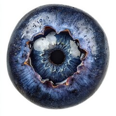 Close-Up of a Blue Fruit with Intricate Eye-Like Patterns