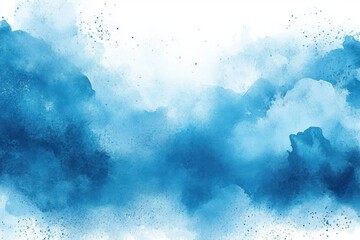 Obraz premium Abstract Watercolor Painting Blue Background Texture Soft Cloud Haze Dreamy Grunge
