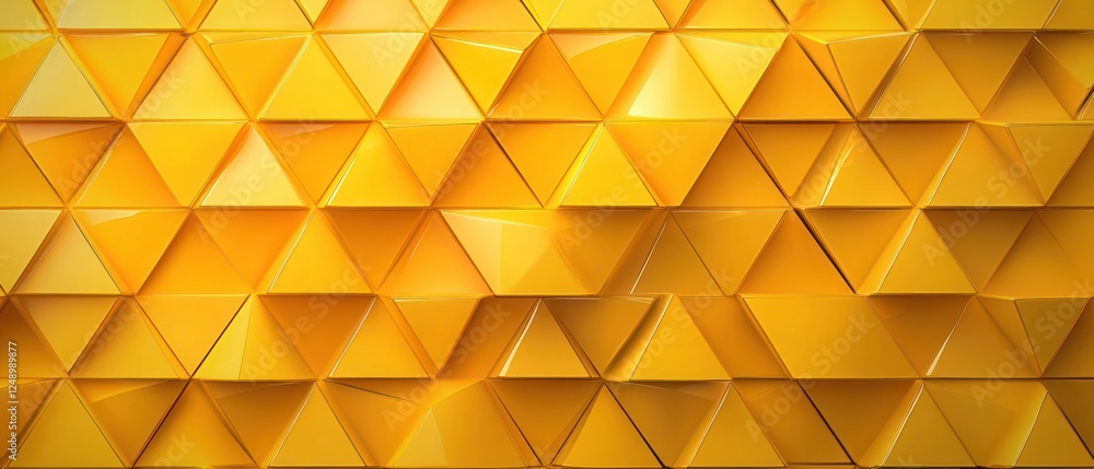 Aufkleber yellow geometric triangle pattern background 3d texture modern design