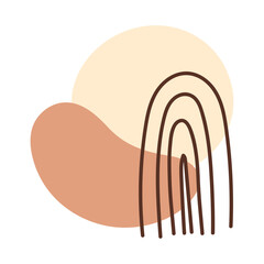 Boho aesthetic abstract layered arches