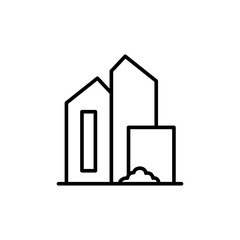 Scandinavian house outline icons, minimalist vector illustration ,simple transparent graphic element .Isolated on white background