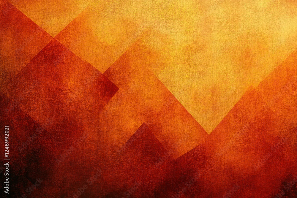 Poster abstract orange yellow textured background with geometric triangle shapes in fun modern art design f