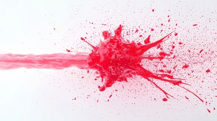 Fototapeta premium Futuristic energy weapon detonation, vibrant bursts of color and light, dynamic energy waves radiating outward, isolated against a clean white backdrop, captivating visual impact.