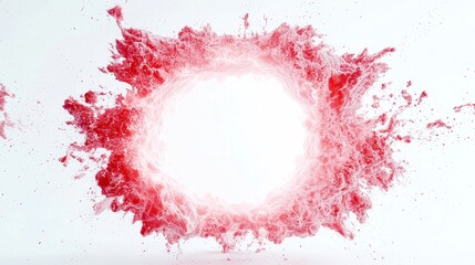 Vivid Plasma Burst, a striking depiction of a colossal explosion radiating intense light, set against a pure white backdrop, showcasing energy and power in motion.