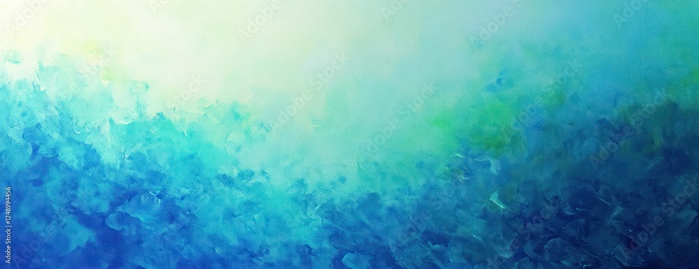 Poster abstract watercolor gradient background in blue and green with soft texture and light illumination