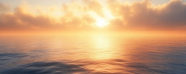 Fototapeta premium a breathtaking sunset over the ocean, casting a warm, golden glow across the water. The sky is filled with vibrant hues of orange, pink, and purple, creating a dramatic and awe-inspiring scene.