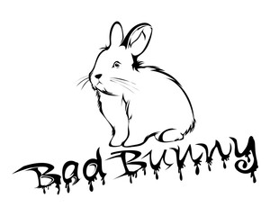 Cool vector art of Bad Bunny, the famous rapper symbol, with a unique and stylish design. Perfect for fans of his music