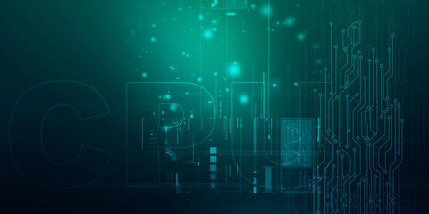 2d illustration Abstract futuristic electronic circuit technology background