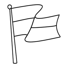 Outline Flag Design waving in the wind, perfect for adding your own design or message. Perfect for graphic design projects and more