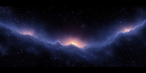 Fototapeta premium Cosmic Nebula Starry Sky Digital Art Panoramic Space Background