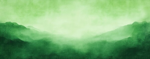 Vibrant Green Abstract Landscape with Soft Lighting and Gentle Brush Strokes for Seasonal Design and Backgrounds
