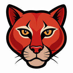 Cougar Head Vector Illustration – Fierce Line Art Design for Printable Graphics