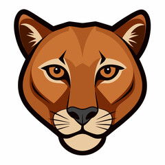 Cougar Head Vector Illustration – Fierce Line Art Design for Printable Graphics