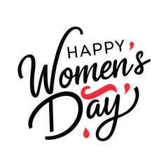 Happy women's day text vector for t-shirt design.