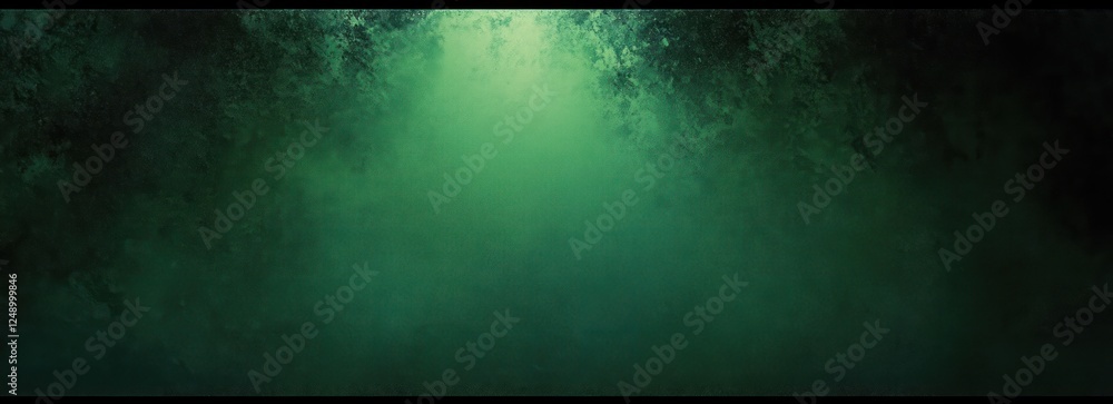 Poster dark emerald green abstract background with black borders and vintage texture
