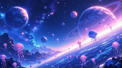 anime wallpaper abstract illustration background..