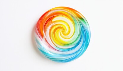 Colorful Swirling Abstract Design on Round Plate Background