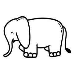 A simple and cute elephant illustration, perfect for kids' designs, nursery decor, and animal-themed projects