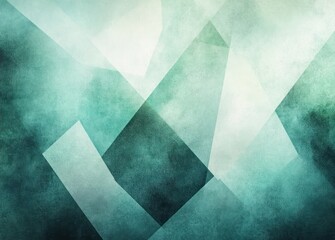 serene abstract background geometric shapes overlapping aqua mint watercolor pattern