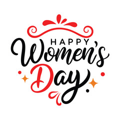 Happy women's day text vector for t-shirt design.