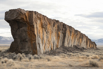 Generative AI Illustration of Geological Faults and Tectonic Processes in Arid Landscape