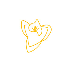 blooming flower line element