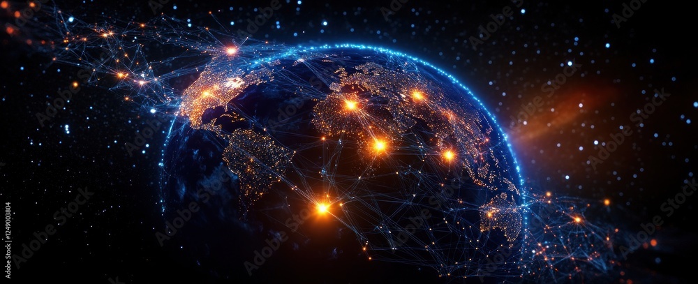 Poster Global Network of Communication Technology for Internet and IoT on Earth from Space