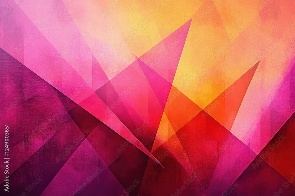 Aufkleber abstract geometric design in pink and orange with triangular shapes and texture for creative backgro