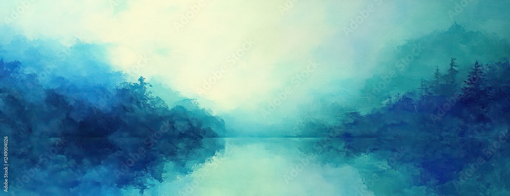Poster abstract watercolor background in blue and green gradient with textured design